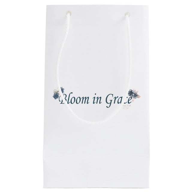 Sacola Para Presentes Pequena Florescer em Graça  (Frente)