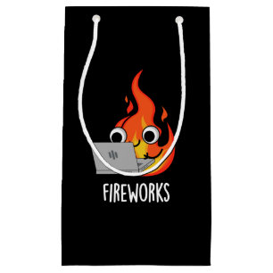 Sacola Para Presentes Pequena Fogo Engraçado Fogo Engraçado Fogo Arde Escuro BG