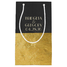 Sacola Para Presentes Pequena Folha de ouro e quadro chaleira
