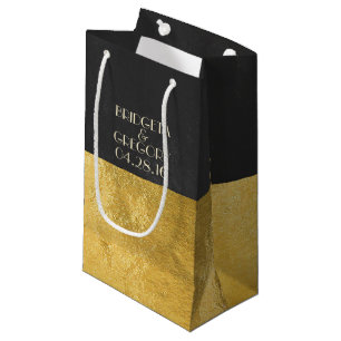 Sacola Para Presentes Pequena Folha Dourado e quadro do falso