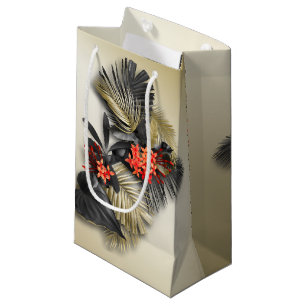 Sacola Para Presentes Pequena Folhagem Tropical de Feriado Elegante e Exótico