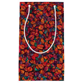 Sacola Para Presentes Pequena Folhas de outono vibrantes