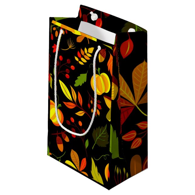 Sacola Para Presentes Pequena Folhas de queda Design (Frente inclinada)