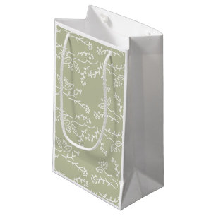 Sacola Para Presentes Pequena folhas padronizadas