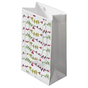 Sacola Para Presentes Pequena folhas padronizadas