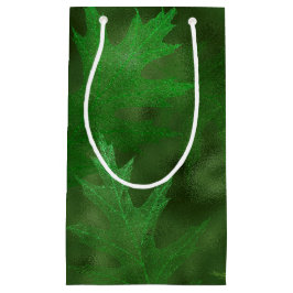 SACOLA PARA PRESENTES PEQUENA FOLHAS VERDES DO OUTONO