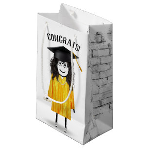 Sacola Para Presentes Pequena Formando com Boné Preto e Diploma