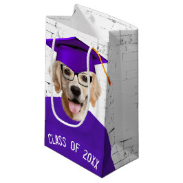 Sacola Para Presentes Pequena Formando do ouro para Retriever com T-shirt Roxa