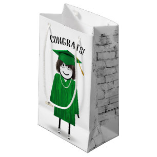 Sacola Para Presentes Pequena Formando Stick Girl com Diploma