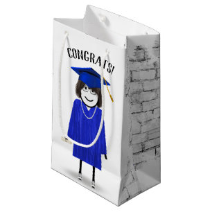 Sacola Para Presentes Pequena Formando Stick Girl com Diploma