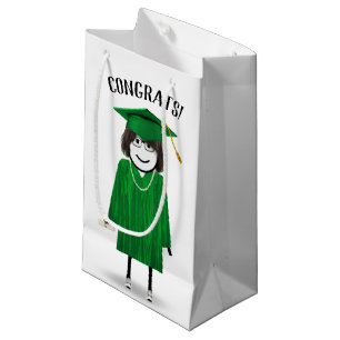 Sacola Para Presentes Pequena Formando Stick Girl com Diploma