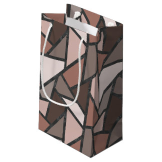 Sacola Para Presentes Pequena Formas de vidro castanho manchado