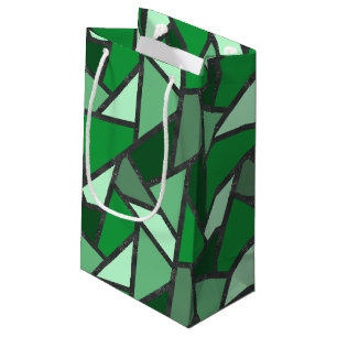 Sacola Para Presentes Pequena Formas de vidro coloração verde