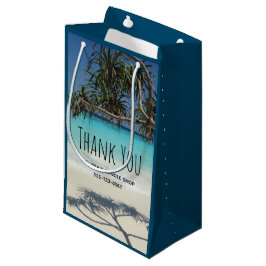 Sacola Para Presentes Pequena Foto da cena de praia do oceano azul tropical Obri