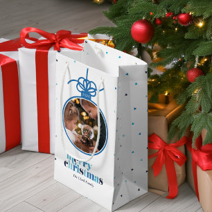 Sacola Para Presentes Pequena Foto do Ornament Blue Letters