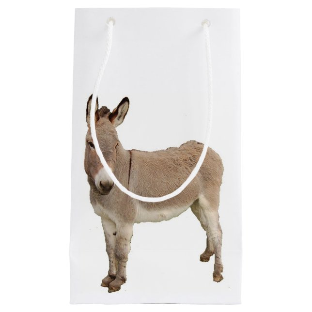 Sacola Para Presentes Pequena Fotografia de burro de burro de burro de burro de  (Frente)