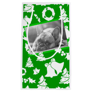 Sacola Para Presentes Pequena Francês Bulldog Merry Christmas Tree Belles