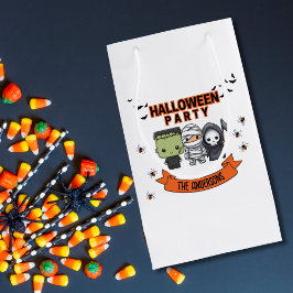 Sacola Para Presentes Pequena Frankenstein Mummy Grim Reaper Spooky Halloween