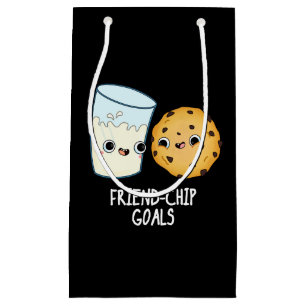Sacola Para Presentes Pequena Friend Chip Mete Cookies Engraçados Leite Pun Dark