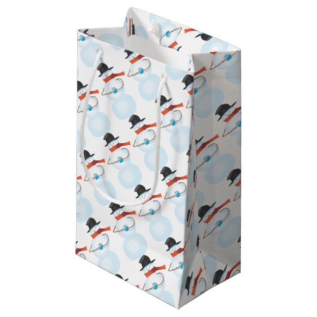 Sacola Para Presentes Pequena Frio Snowman (Frente inclinada)