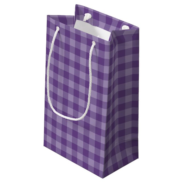 Sacola Para Presentes Pequena Fundo checkered violeta (Verso inclinado)