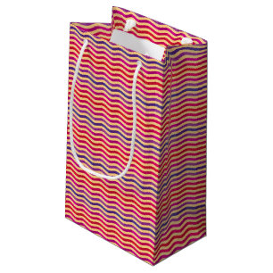 Sacola Para Presentes Pequena Fundo com as listras em 3 retros