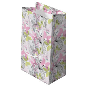 Sacola Para Presentes Pequena Fundo com borboleta