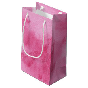 Sacola Para Presentes Pequena fundo cor-de-rosa da aguarela para o seu