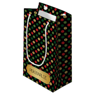 Sacola Para Presentes Pequena Fundo da Bolinhas de Natal
