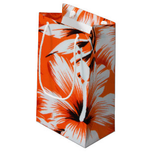 Sacola Para Presentes Pequena Fundo havaiano da flor do hibiscus