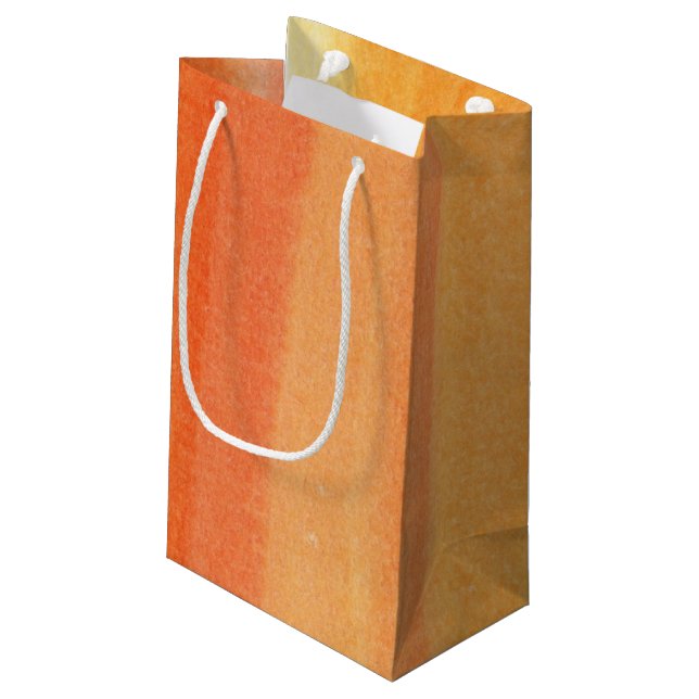 Sacola Para Presentes Pequena Fundo pintado mão da aguarela abstrata (Verso inclinado)