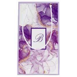 Sacola Para Presentes Pequena Fundo Puro de Aquarela com Ouros