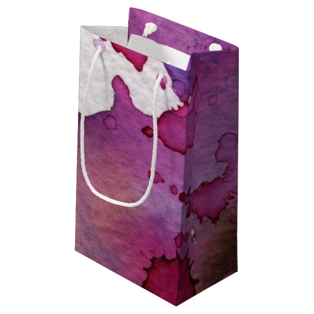 Sacola Para Presentes Pequena Fundo roxo da aguarela (Verso inclinado)