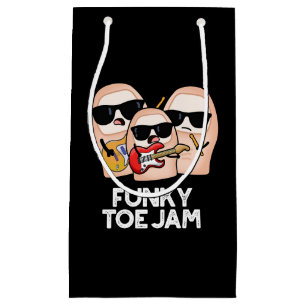 Sacola Para Presentes Pequena Funky Toe Jam Funny Music Pun Dark BG