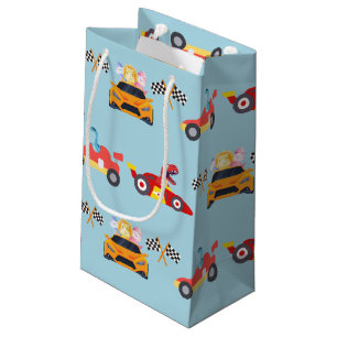 Sacola Para Presentes Pequena Funny Dinosaur, aniversário de criança de carro de