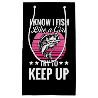 Sacola Para Presentes Pequena Funny Fishing Themed