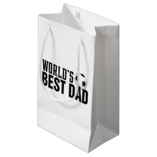 Sacola Para Presentes Pequena Futebol de tipografia de melhor Pai do mundo   Sac