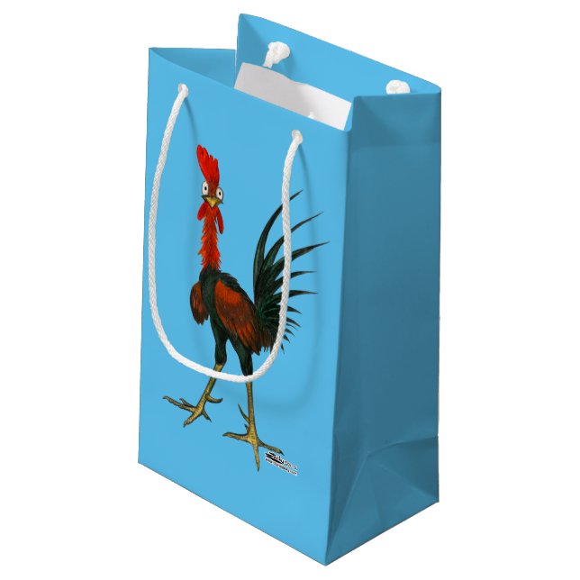 Sacola Para Presentes Pequena Galo Louco (Verso inclinado)