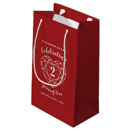 Sacola Para Presentes Pequena Garnet Aniversário 2 anos de bolsa de presente de