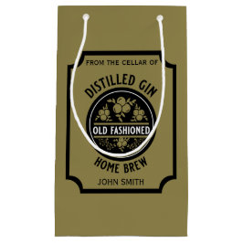 Sacola Para Presentes Pequena Garrafa de Gin Personalizada