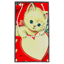 Sacola Para Presentes Pequena Gatinho Retroativo De Gato De Gato De Coração De G