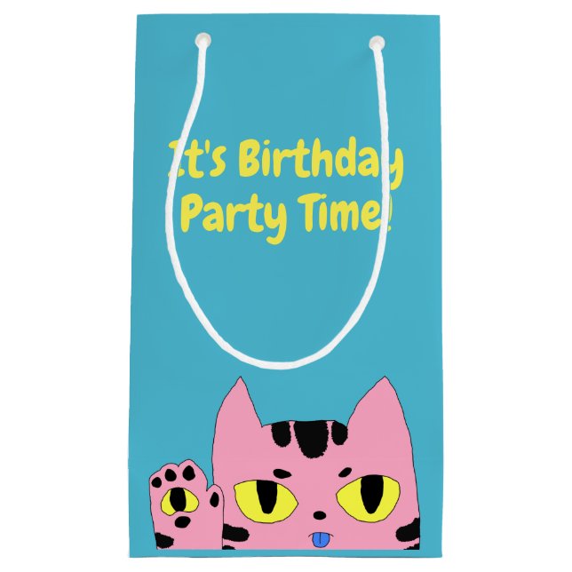 Sacola Para Presentes Pequena Gato de bolso de alienígena (Frente)