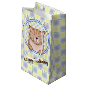 Sacola Para Presentes Pequena gato do aniversário