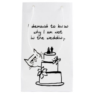 Sacola Para Presentes Pequena Gato Irritado Quebra o Casamento - Saco de Present