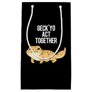 Sacola Para Presentes Pequena Geck Yo Age Juntos Gecko Engraçado Pun Dark BG