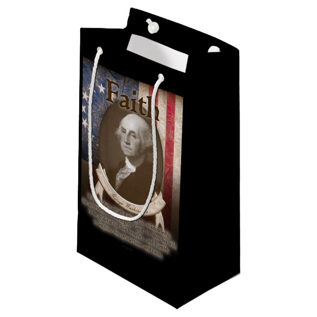 Sacola Para Presentes Pequena George Washington - fé (Frente inclinada)