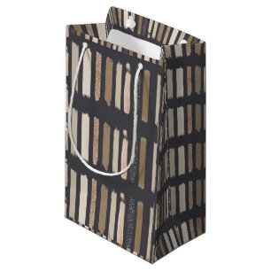 Sacola Para Presentes Pequena Gift Bag Brown Stripe