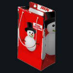 Sacola Para Presentes Pequena Gift Bag Christmas Snowman<br><div class="desc">Gift Bag Algo para todos oferece sacos personalizados de presentes, especialmente para você desenhado para expressar as belas palavras para o seu amado. Este saco de presentes de na moda único trará um sorriso aos seus entes queridos. Enquanto vocês já estão aqui, talvez queiram ver outros itens relacionados ao banheiro,...</div>