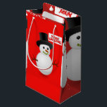 Sacola Para Presentes Pequena Gift Bag Christmas Snowman<br><div class="desc">Gift Bag Algo para todos oferece sacos personalizados de presentes, especialmente para você desenhado para expressar as belas palavras para o seu amado. Este saco de presentes de na moda único trará um sorriso aos seus entes queridos. Enquanto vocês já estão aqui, talvez queiram ver outros itens relacionados ao banheiro,...</div>