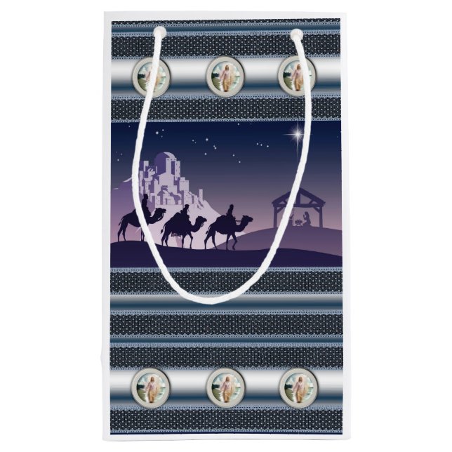 Sacola Para Presentes Pequena Gift Bag Natal Jesus (Verso)